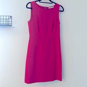 Bright pink fitted work dress